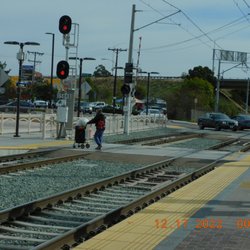 Iris Avenue Blue Line Station - Iris Avenue does have safety issues is the trolley crossing to see people that cross from the street .