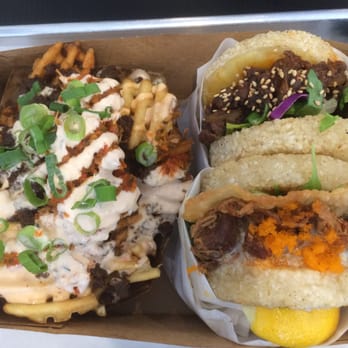 KoJa Kitchen - KoJa burgers and Kamikaze fries (red sauce on the side) - 3/5 - Asian Fusion Near Me - Berkeley, California KoJa Kitchen - KoJa burgers and Kamikaze fries (red sauce on the side) - 3/5 - Asian Fusion Near Me - Berkeley, California