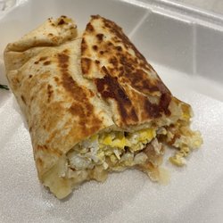 Victoria's Meat Market & Grill - Giant breakfast burrito (eggs, beans, rice, and cheese)