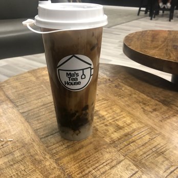 Ma’s Tea House - Royal milk tea with brown sugar boba and lychee jelly - Bubble Tea Near Me - Albuquerque, New Mexico
