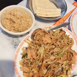 Szechuan Restaurant City View - Moo Shi Pork with Fried Rice, Pancakes and Plum Sauce