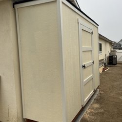 Ark’s Shed Service - Shed  completed with skids and put on a foundation we constructed. We got a locking latch as well  and a door to our specs.