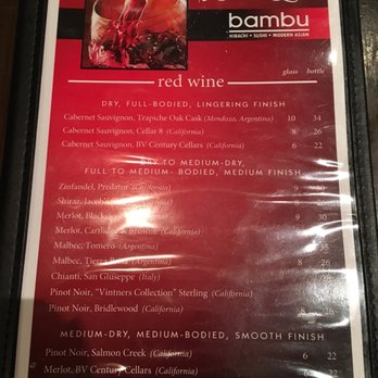 Bambu Modern Asian - Drink menu Oct/16 - Asian Fusion Near Me - Danbury, Connecticut
