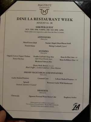 Menu photo 1 Mastro's Steakhouse Beverly Hills, CA Menu photo 1 Mastro's Steakhouse Beverly Hills, CA