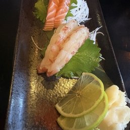 Amebi is Aji Ebi Shrimp in the menu. If you want raw fresh and natural seafood sweet shrimps flavor. 2 pcs $15. Amebi is Aji Ebi Shrimp in the menu. If you want raw fresh and natural seafood sweet shrimps flavor. 2 pcs $15.