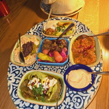 Darna Mediterranean Eatery - Mezza sampler platter is delicious! - Mediterranean Near Me - Plano, Texas