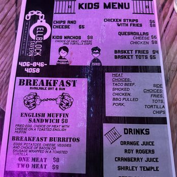 Cell Block Tavern - Menu - Mexican Near Me - Deer Lodge, Montana