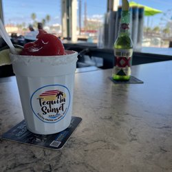 Tequila Sunset - Strawberry margarita. My husband drank the beer that was supposed to be in it. I didn't want the beer in it.