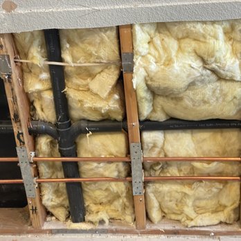 Tracy Rooter - Provided a repipe for this customer, and this image shows the water lines behind the bathroom sinks. - Plumbing Near Me Tracy Rooter - Provided a repipe for this customer, and this image shows the water lines behind the bathroom sinks. - Plumbing Near Me