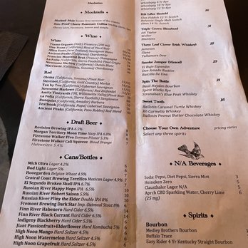 The Armory - Wine/beer/liqueur flight menu - Venues & Event Spaces Near Me - Sonora, California