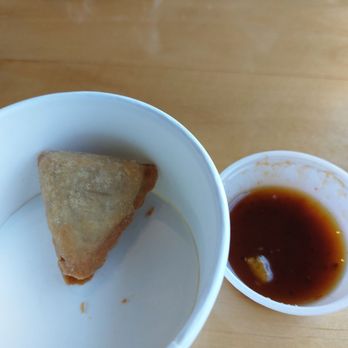 Curry In A Hurry - Mini veggie samosas with a side of sauce. Serving of 4. - Indian Near Me - Bakersfield, California Curry In A Hurry - Mini veggie samosas with a side of sauce. Serving of 4. - Indian Near Me - Bakersfield, California