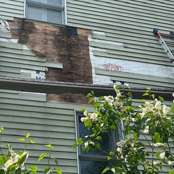 Collins Custom Exteriors - This is what they found behind the siding - Roofing Near Me