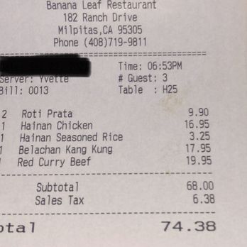 Banana Leaf Restaurant - Singaporean Near Me - Milpitas, California