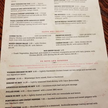 Howe's Bayou - Menu pg 1 - Cajun/Creole Near Me - Ferndale, Michigan