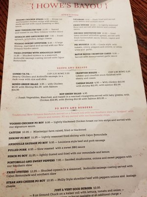Menu photo 5 Howe's Bayou Ferndale, MI
