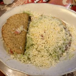Mexican Villa - Taco and tostada (part of the Mexican Villa special combo plate)