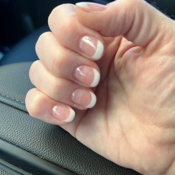 DJ Nails - Pink french tip, powder.  Look absolutely real, NOT TO THICK!  Perfect! - Nail Technicians Near Me - Midlothian, Texas