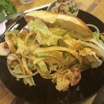 Blue Wing Frog - skrimp po boy - New American Near Me - Strasburg, Virginia