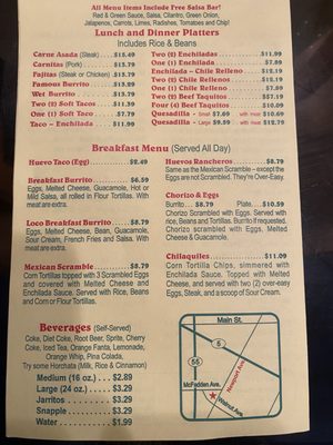 Menu photo 7 The Original Taco Factory Tustin, CA
