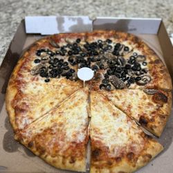 Molinara's - Large semi sweet half cheese and half mushrooms and olives!