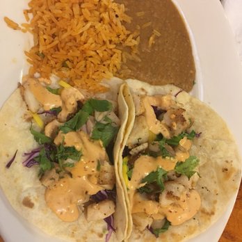 Sol de Mexico - Fish tacos with side of refried beans and rice - Mexican Near Me - Eustis, Florida Sol de Mexico - Fish tacos with side of refried beans and rice - Mexican Near Me - Eustis, Florida
