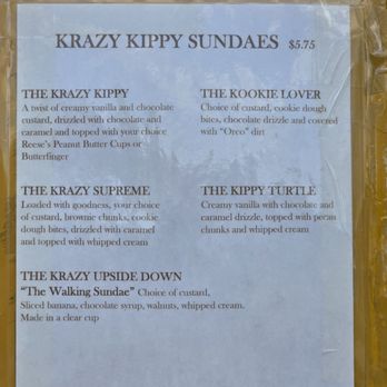Kippy's Kustard - The menu. - Ice Cream & Frozen Yogurt Near Me - Roanoke, Virginia Kippy's Kustard - The menu. - Ice Cream & Frozen Yogurt Near Me - Roanoke, Virginia