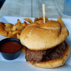 Hog Heaven Sports Bar & Grill - Brisket sandwich with French fries