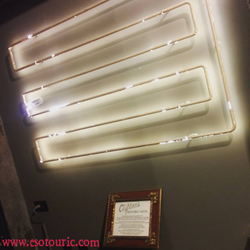 Clifton's Republic - That famous neon tube in the Clifton's Cafeteria basement will be prominently on view. (Photo from Esotouric's pre-opening preview tour.)