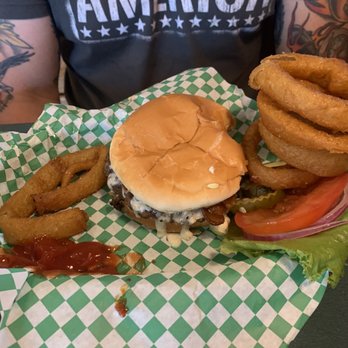 Three Fingered Jacks Saloon & Cafe - Burger and onion rings - American Near Me - Winthrop, Washington Three Fingered Jacks Saloon & Cafe - Burger and onion rings - American Near Me - Winthrop, Washington