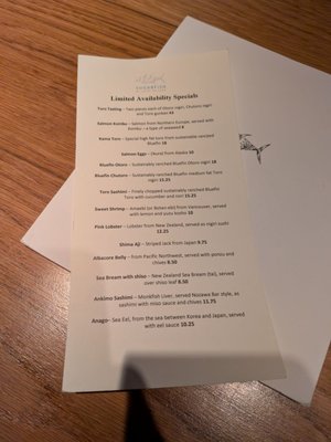 Menu photo 1 SUGARFISH | Soho New York, NY Menu photo 1 SUGARFISH | Soho New York, NY