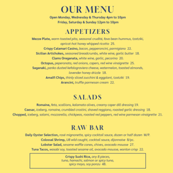 Amalfi Coastal Kitchen & Cocktails - Menu part 1