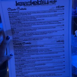 Drink menu Drink menu