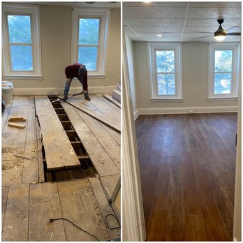 Hexafoos - With this master bedroom we leveled a 2.5 inch deep gully spanning the length of the room. - General Contractors Near Me - Allentown, Pennsylvania Hexafoos - With this master bedroom we leveled a 2.5 inch deep gully spanning the length of the room. - General Contractors Near Me - Allentown, Pennsylvania