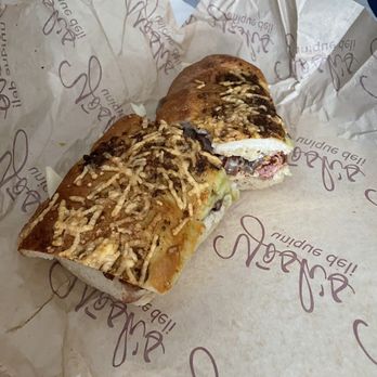 Yosh's Unique Deli - Tri Tip sandwich on pesto parmesan, could have had a bit more on the inside - Delis Near Me - Reno, Nevada Yosh's Unique Deli - Tri Tip sandwich on pesto parmesan, could have had a bit more on the inside - Delis Near Me - Reno, Nevada