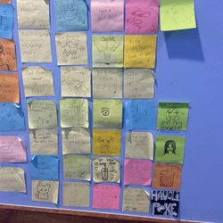 Hau’oli Poke - Wall of sticky notes.