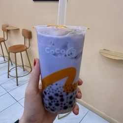 Coco Bubble Tea - M Sago Taro Milk Tea w/ Pearls