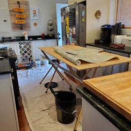 Protected work area in kitchen