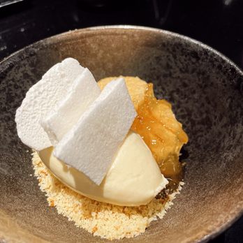 M Sushi - Cary - YUZU 5 WAYS - Ice cream, olive oil cake, crumb, marmalade, meringue - Sushi Bars Near Me - Cary, North Carolina M Sushi - Cary - YUZU 5 WAYS - Ice cream, olive oil cake, crumb, marmalade, meringue - Sushi Bars Near Me - Cary, North Carolina