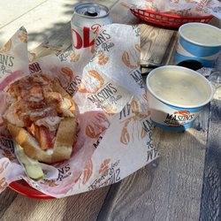Cold Lobster roll with clam chowder
