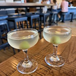 Smoked olive brine martini