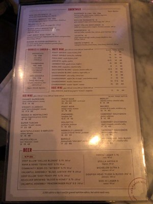 Menu photo 8 North Italia Dallas, TX