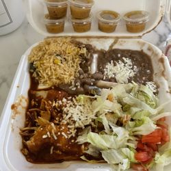El Charro Restaurant - Combo #3. Two Enchiladas, I got chicken with extra habanero sauce.