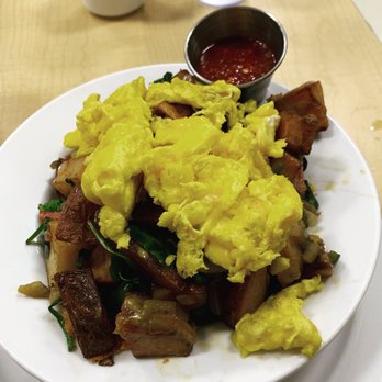 Peach's Restaurant - The Duck Bowl with scrambled eggs. - American Near Me - Chicago, Illinois Peach's Restaurant - The Duck Bowl with scrambled eggs. - American Near Me - Chicago, Illinois