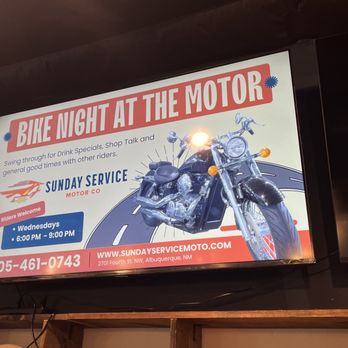 Sunday Service Motor - And of course, bike night at a bike shop! - Coffee & Tea Near Me - Albuquerque, New Mexico