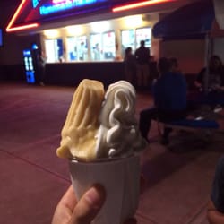 Mango ice and vanilla soft serve squeeze cup