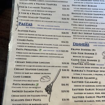 Barbara's Fishtrap - Menu 11/22/25 - Seafood Near Me - Half Moon Bay, California