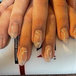 Allure Hair & Nail Salon - Silver swirls acrylic
