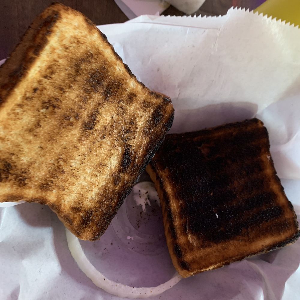 White Horse Inn - This is the blacken toast that they served on my burger. - Bars Near Me - Moline, Illinois White Horse Inn - This is the blacken toast that they served on my burger. - Bars Near Me - Moline, Illinois