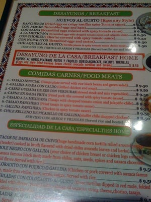 Menu photo 5 La Morena Oaxaqueña Restaurant Los Angeles, CA