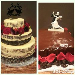 Barr Necessities - Main cake and groom's cake for a Victorian Goth wedding.
